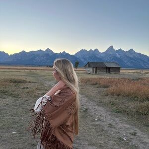 White House Black Market Tan Fringe Cardigan